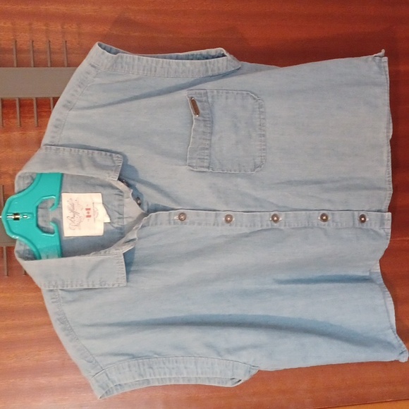 5 For $ 20 Sleeveless button down crop jean shirt blouse - Picture 2 of 15